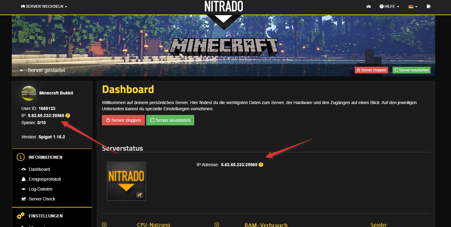 Finde meinen Minecraft Server nicht NITRADO