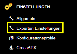 Experten Einstellungen
