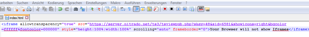 Quellcode im Editor einfügen