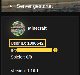 UserID im Webinterface