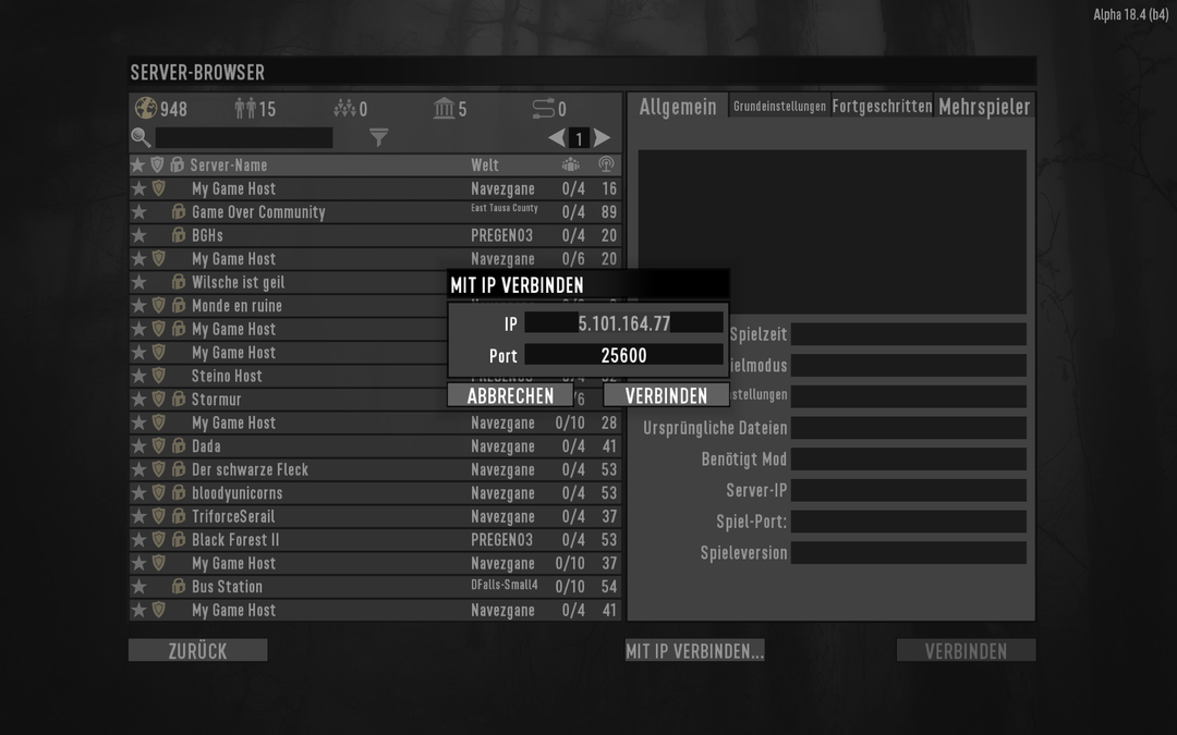 Verbinden mit einem 7 Days to Die Server NITRADO