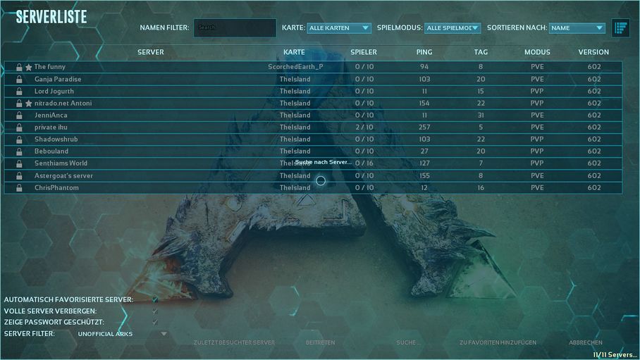 ARK Switch Serverliste