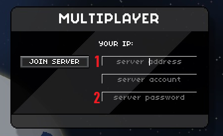 Starbound login screen