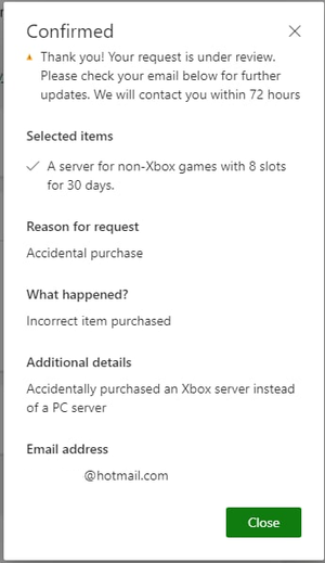 Xbox返金確認