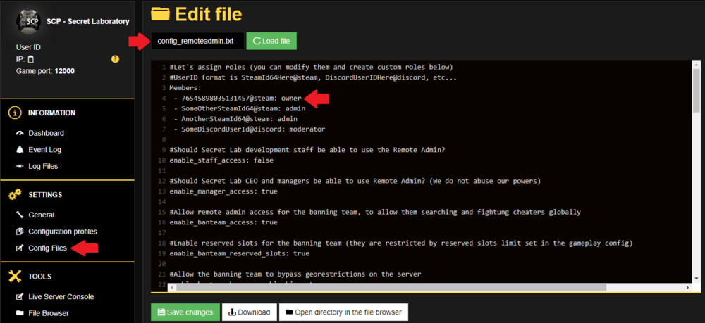 Basic Server Configuration for SCP: SECRET LABORATORY